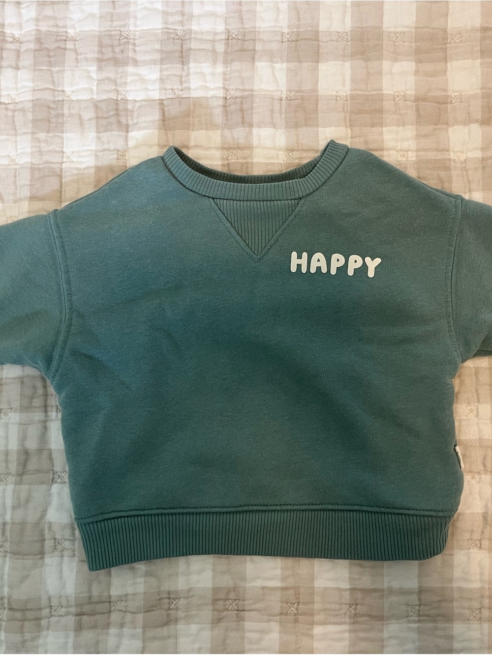 Kids 'HAPPY' Crewneck Sweatshirt - Teal